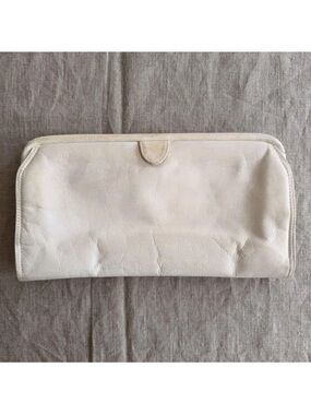 Bottega Veneta Vintage White Folding Evening Handbag Pouch Clutch Women